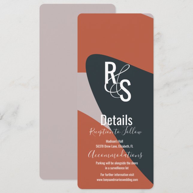 Information om minimalistisk organisk Terracotta B Inbjudningar (Fram/baksida)