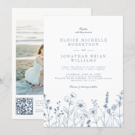 Information om minimalistisk Periwinkle Wildblomme Inbjudningar