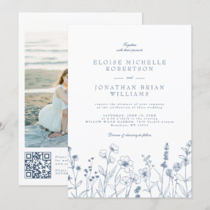Information om minimalistisk Periwinkle Wildblomme Inbjudningar