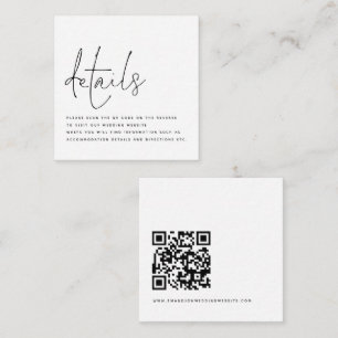 Information om Minimalistisk QR-kod Bröllop Tilläggskort