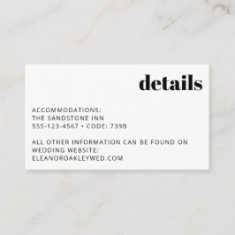 Information om minimalistisk svart och vit modern  tilläggskort