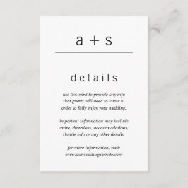 Information om minimalistisk svartvit Monogram Brö Tilläggskort