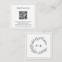 Information om minimalistiskt svartvitt Löv Bröllo Tilläggskort