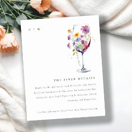 Information om minsta Blommigt för Chic Vin Glass  Tilläggskort
