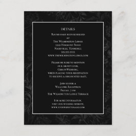 Information om minsta svarta elegant Bröllop Tilläggskort