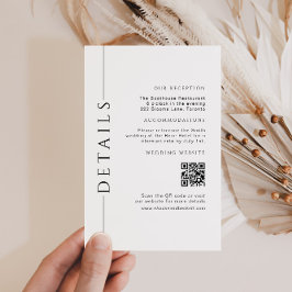 Information om minsta vita Bröllop infogar QR-kod Tilläggskort