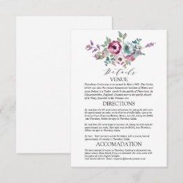 Information om Mint & Mauve Blommigt Bröllop Tilläggskort