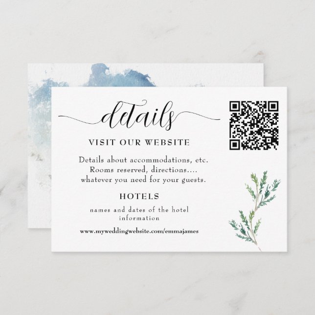 Information om Misty Morgon Meadow Bröllop OSA Kort (Fram/baksida)