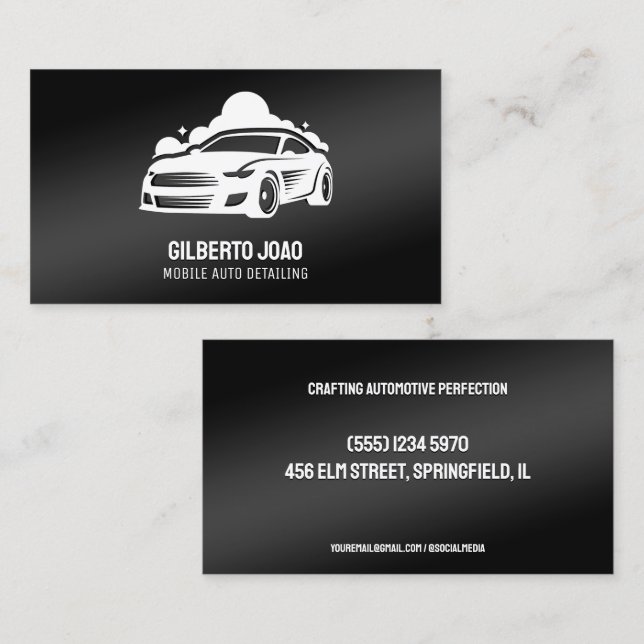 Information om Mobile Car Visitkort (Fram/baksida)