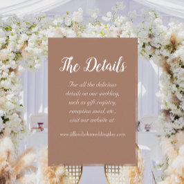 Information om Mocha Simple Stil Bröllop Tilläggskort