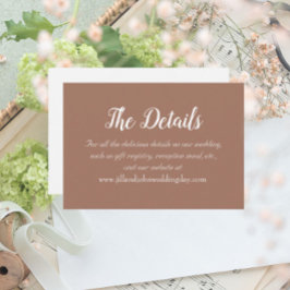 Information om Mocha Simple Stil Bröllop Tilläggskort