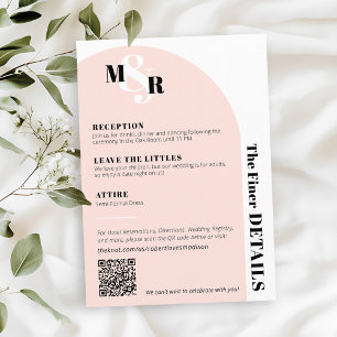 Information om Modern Arch Rosa Monogram Bröllop-i Tilläggskort