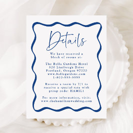 Information om Modern Blue Vågigt Ram Bröllop Tilläggskort