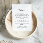 Information om Modern Calligraphy Bröllop Tilläggskort<br><div class="desc">Det här moderna kalligrafkortet i bröllop är en perfekt för ett rustiskt bröllop. Den enkla och elegant designen har skript av typen klassisk och finare i svartvitt.</div>