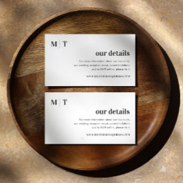 Information om Modern djold Monogram Bröllop Tilläggskort