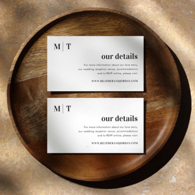 Information om Modern djold Monogram Bröllop Tilläggskort (Skapare uppladdad)