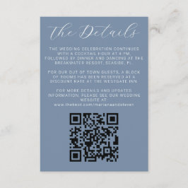 Information om Modern Dusty Blue Wedding-inbjudan Tilläggskort