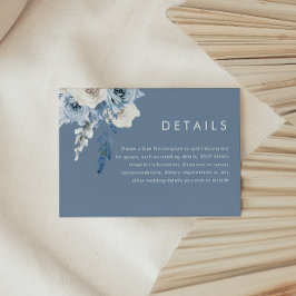 Information om Modern Dusty Blue & White Blommigt  Tilläggskort