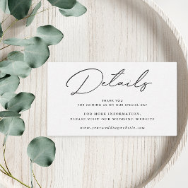 Information om Modern Elegant Black and White Bröl Tilläggskort