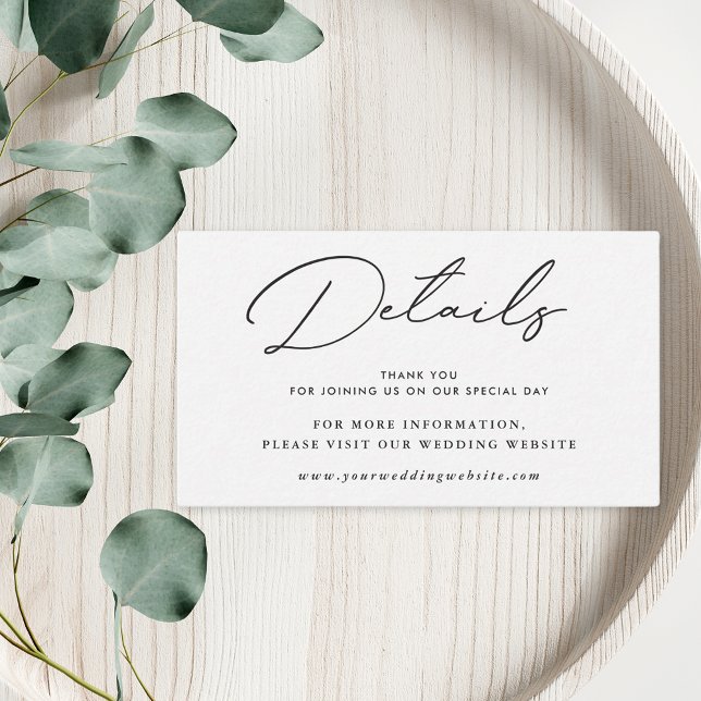 Information om Modern Elegant Black and White Bröl Tilläggskort (Skapare uppladdad)