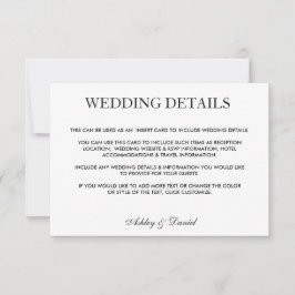 Information om Modern Elegant Black & White Bröllo Inbjudningar