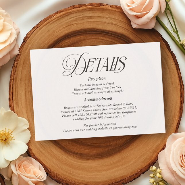 Information om Modern Elegant Calligraphy Bröllop OSA Kort (Skapare uppladdad)