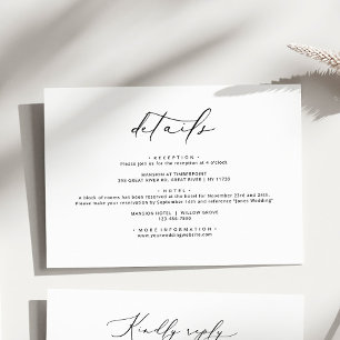 Information om Modern Elegant Calligraphy Bröllop Tilläggskort
