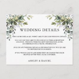 Information om Modern Elegant Greenery Bröllop Vykort