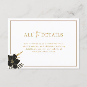 Information om modern, Elegant White och Guld Bröl Tilläggskort