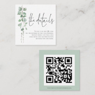 Information om Modern Eucalyptus Script QR Code Br Tilläggskort