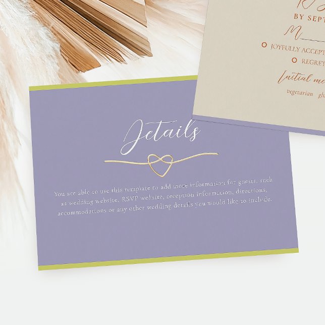 Information om modern färgad Bröllop Tilläggskort (Skapare uppladdad)