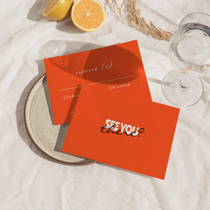 Information om Modern färgad Retro Funky Bröllop OSA Kort