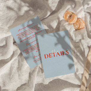 Information om Modern färglös Retro Funky Bröllop Tilläggskort