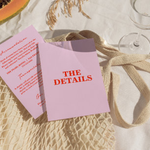 Information om Modern färglös Retro Funky Bröllop Tilläggskort