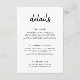 Information om Modern fet skript, svart, vit Bröll Tilläggskort