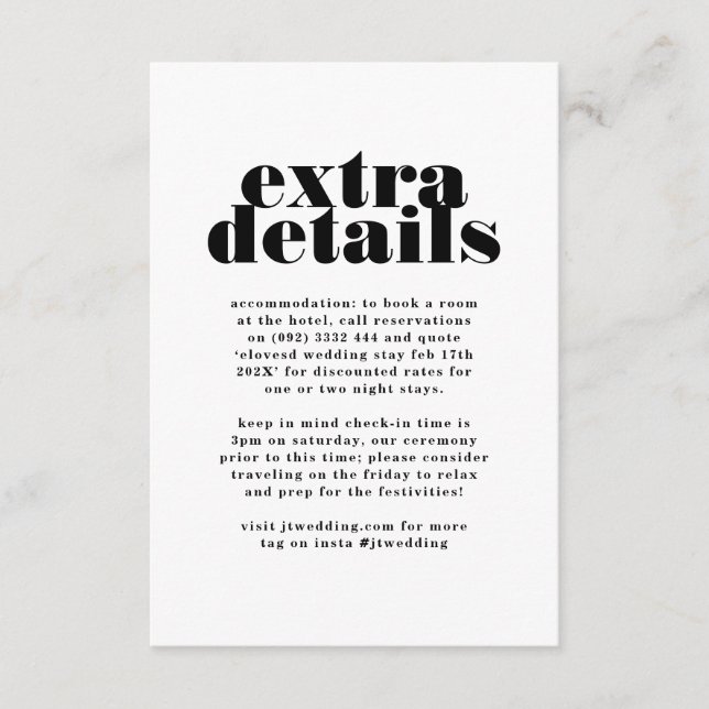 Information om Modern fold Black White Extra Tilläggskort (Framsida)