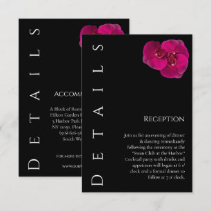Information om Modern Fuchsia Orchids-Bröllop - In Tilläggskort