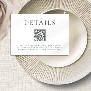 Information om Modern Grått Text QR Code Bröllop Tilläggskort