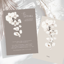 Information om Modern Grått White Orchid Bröllop Tilläggskort
