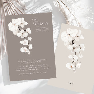 Information om Modern Grått White Orchid Bröllop Tilläggskort