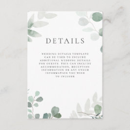 Information om Modern Greenery Bröllop Tilläggskort