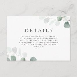 Information om Modern Greenery Bröllop Vågrät Tilläggskort