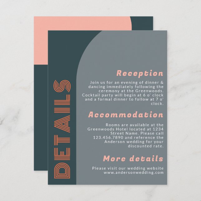 Information om Modern Groovy Arch Retro Bröllop (Fram/baksida)