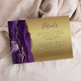 Information om modern Lila Agate Guld Glam Foil Br Tilläggskort