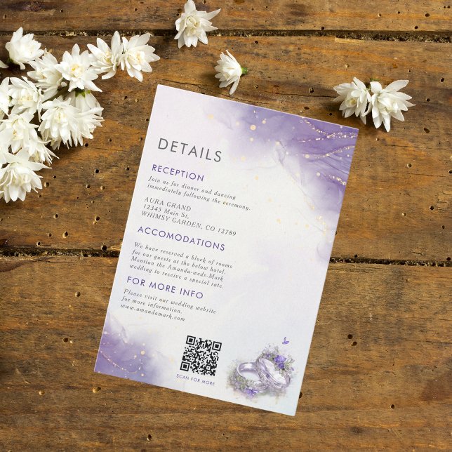 Information om Modern Lilac-bröllop Tilläggskort (Skapare uppladdad)