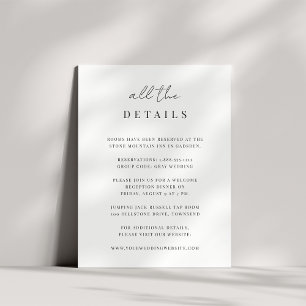 Information om Modern Minimal Script Bröllop Tilläggskort