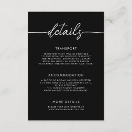 Information om Modern Minimalist Script Bröllop Tilläggskort