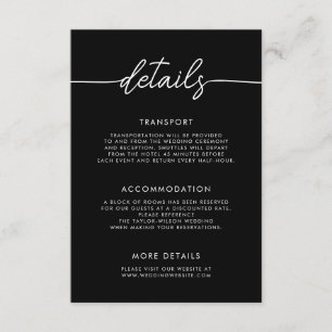 Information om Modern Minimalist Script Bröllop Tilläggskort