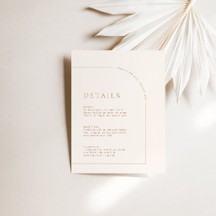 Information om modern minimalistisk Boho Arch Bröl Tilläggskort