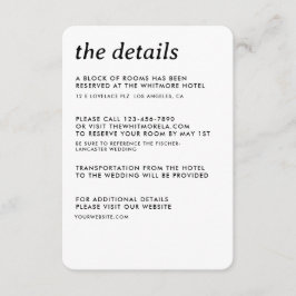 Information om modern, minimalistisk enkel Sleek B Tilläggskort